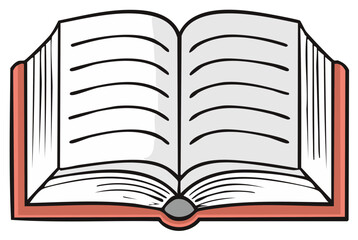 Stylized Open Book with Blank Pages in Shades of Brown and Grey for Learning Resources