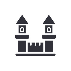 Medieval Fortress With Two Towers And Battlements Representing History Or Fantasy Worlds