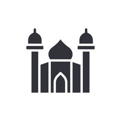 Stylized Silhouette Of A Mosque Depicting Islamic Architecture With Minarets And Domes
