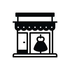 Black solid icon for cloth shopping