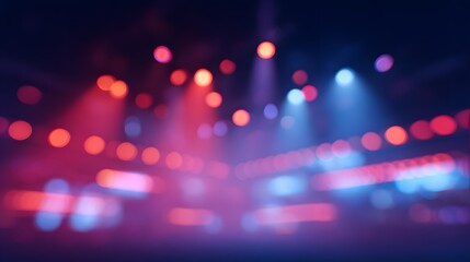 Luxury night club blurred dance lights red + blue neon