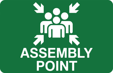 Assembly point sign safety meeting point evacuation area