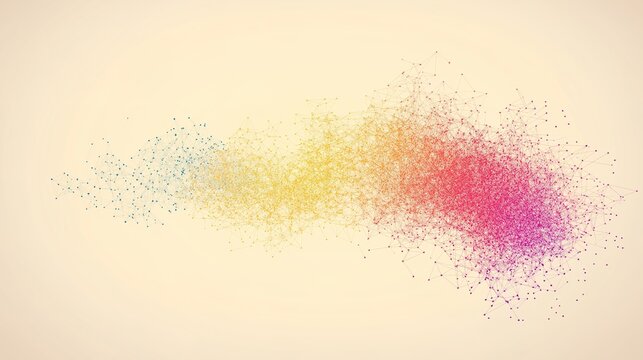 conceptual. Abstract data visualization as a colorful particle cloud, representing modern tech concepts. product launch decks.
