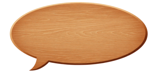 Oval wooden speech bubble