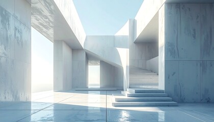 Obraz premium Modern concrete architecture interior