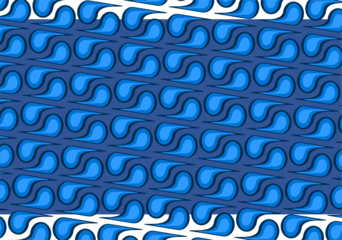 Seamless Abstract Batik Pattern with Blue Wave Motif