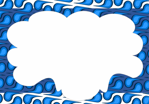 Abstract Batik Border with Modern Blue Pattern backgtound