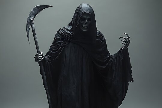 Grim reaper halloween death skeleton scythe horror spooky dark fantasy cloak costume grimace evil fear 100 - Powered by Adobe