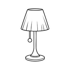 Obraz premium Clean outline drawing of a table lamp minimalistic design for coloring page