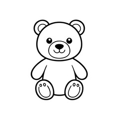 Obraz premium Clean outline drawing of a teddy bear minimalistic design for coloring page