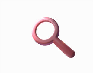 Surreal Floating Plasticine Magnifying Glass with Sparkles transparent background PNG 