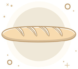 Fototapeta premium Loaf of Bread Vector Illustration, Bakery Concept, Simple Style Food Icon