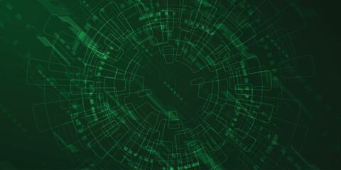 Futuristic Green Technology Circuit Background
