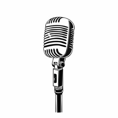 Fototapeta premium Minimal black microphone vector design