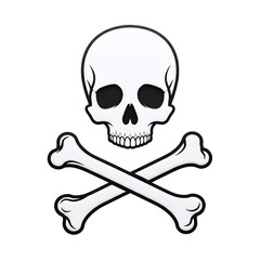 Skull and crossbones pirate symbol icon