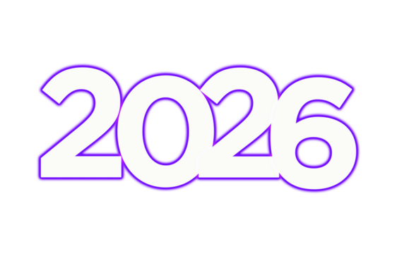 2026 Happy New Year – 3D  Numbers Isolated on Transparent  Background 2026 Number Design | Modern Typography New Year 