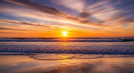 Beautiful sunrise over the sea 