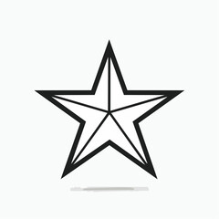 Obraz premium Minimal black star vector, simple silhouette