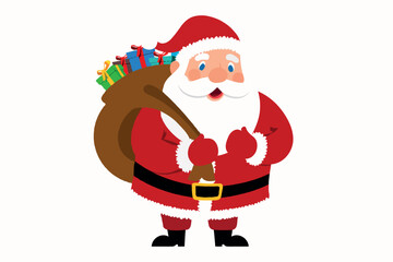 santa claus with bag vector design
