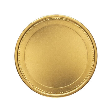 Blank gold coin or medal mockup