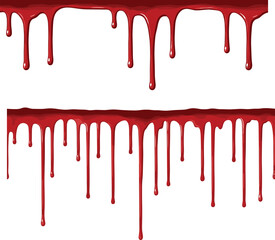 Dripping Red Blood Lines for Horror and Halloween Design