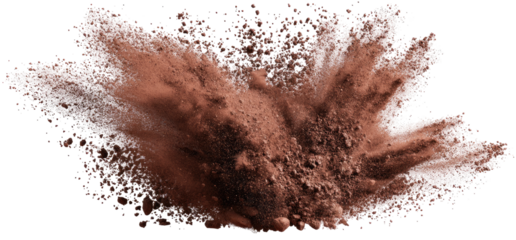 Exploding brown powder