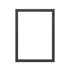 Simple thin black picture frame mockup
