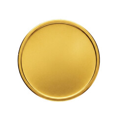 Blank matte gold coin or medal mockup