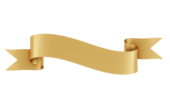 Gold ribbon banner for text or title