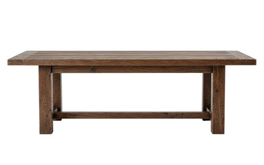 Rustic wooden farmhouse dining table isolated