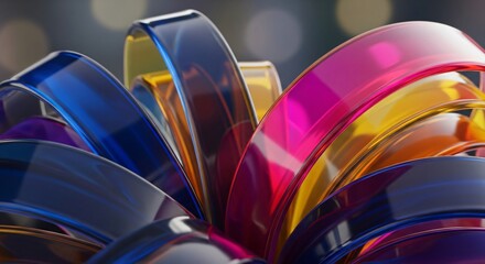 Vibrant Abstract Translucent Curves Create Modern Artistic Design