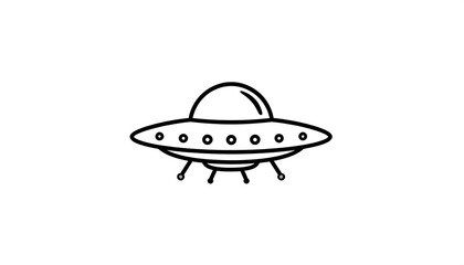 Simple black outline UFO
