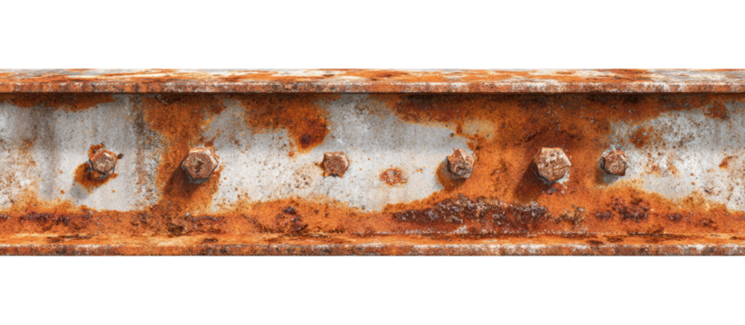 Rusted metal beam with bolts