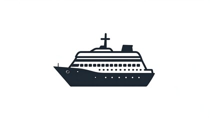 Obraz premium Simple cruise ship icon