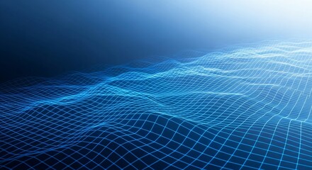 Explore a Modern Network With Vibrant Blue Wireframe Technology Waves