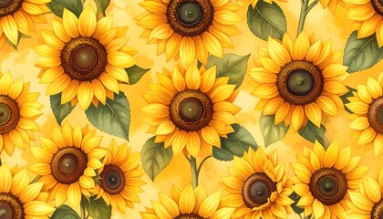Floral sunflower pattern