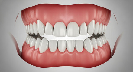 Fototapeta premium Sparkling white teeth and healthy pink gums offer a bright, confident smile