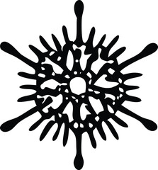 Intricate black snowflake design a detailed geometric crystal shape perfect for winter themes and holiday decorations