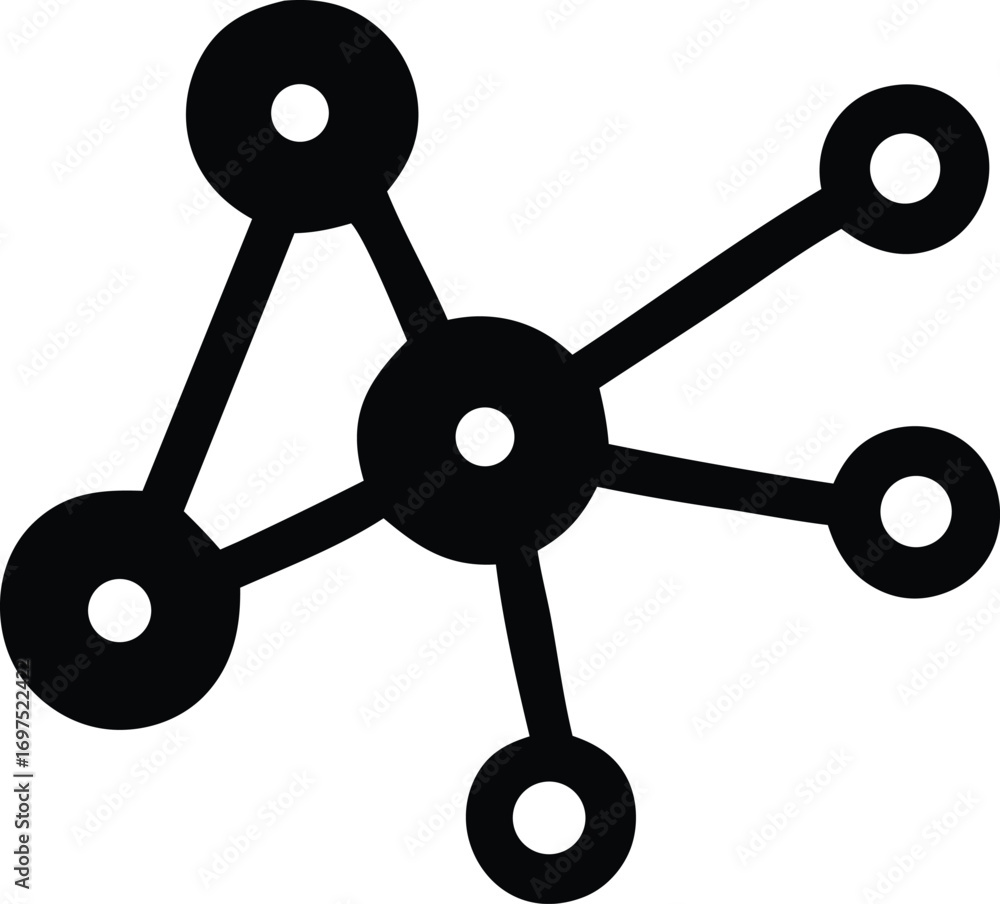 Aufkleber abstract molecular structure network node connection science technology symbol icon