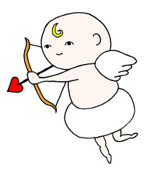 弓矢を構えるキューピッド