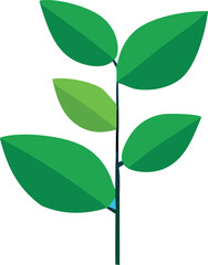 Vibrant green leaves growing on a branch symbolizing growth nature and freshness for organic designs and environmental concepts