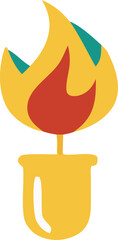 Brightly burning torch icon symbolizing hope inspiration and the olympic flame spirit of competition and unity