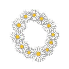 Fototapeta premium Delicate daisy flower wreath frames your message beautifully with natural charm