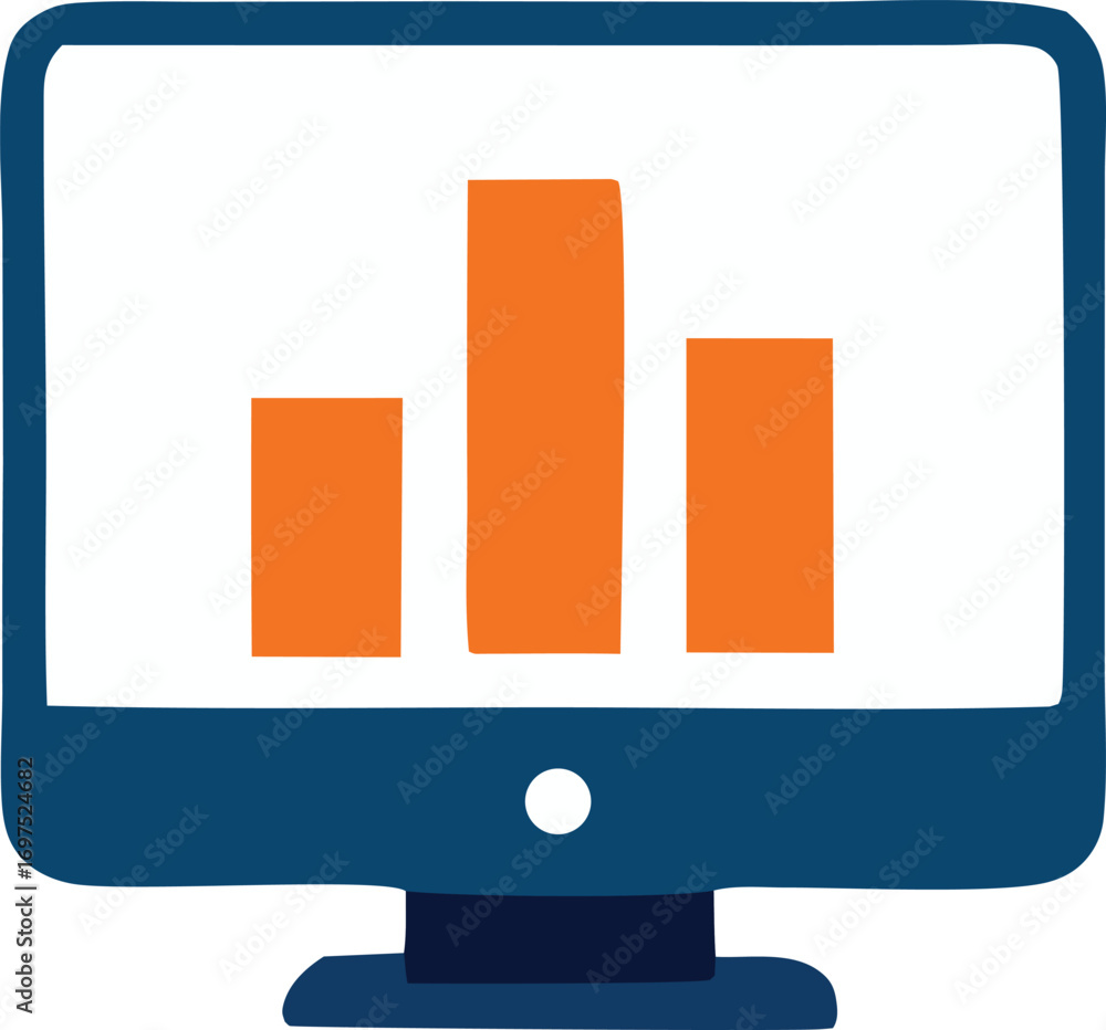 Poster digital marketing dashboard displaying growth trends and analytics insights on a computer screen for