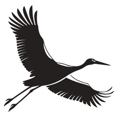 vector illustration of a flying stork