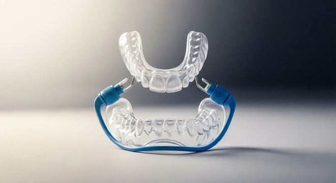 Clear dental mouthguard for sleep apnea relief and teeth grinding protection