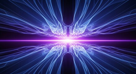 Stunning Blue Fractal Design With a Vibrant Purple Light Streak