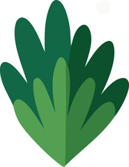 Vibrant green leafy plant bush foliage nature element fresh growth organic botanical decoration isolated