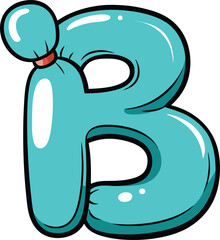 Teal cartoon letter B balloon © sumona