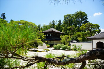 京都、銀閣寺の風景	